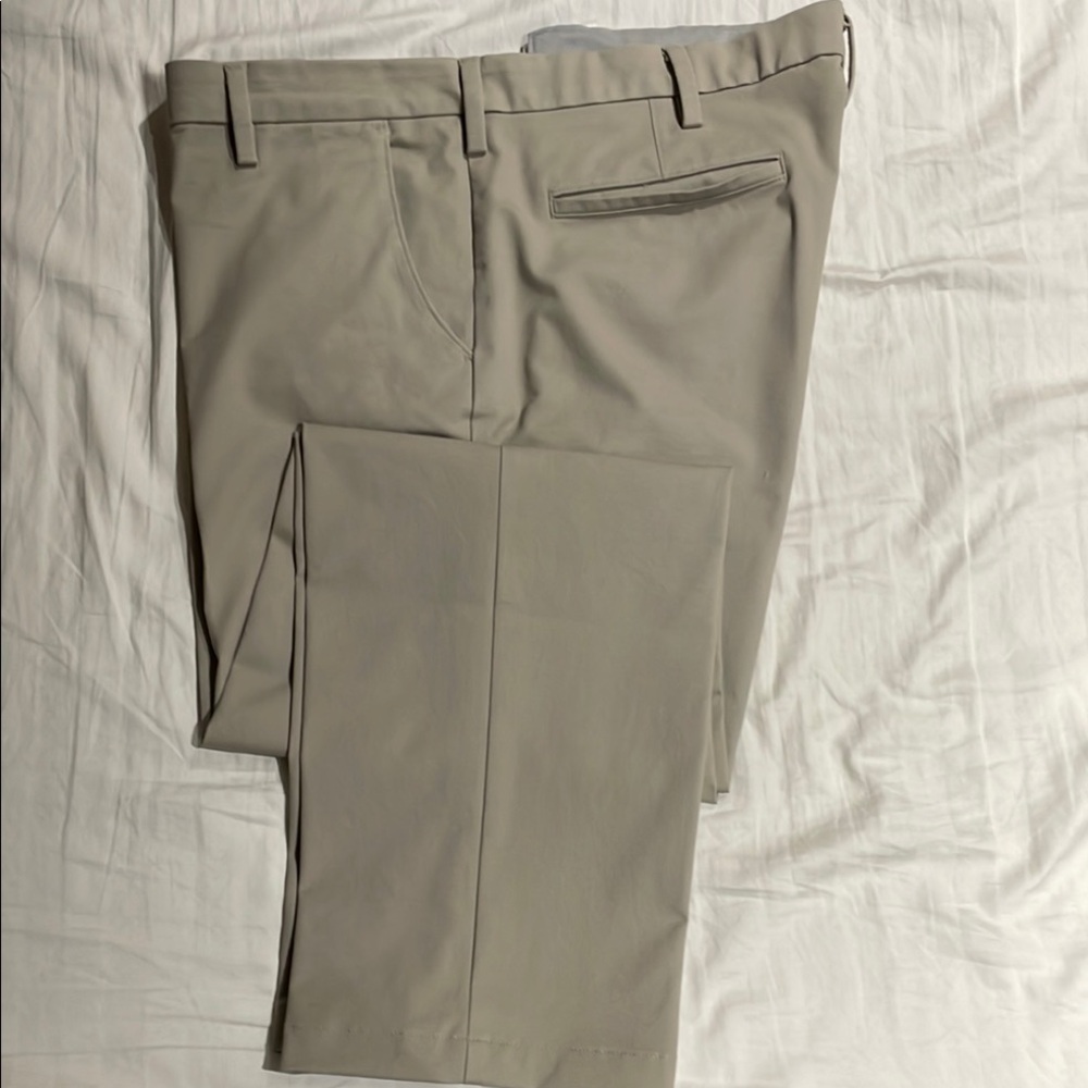 Dockets Tan Chinos Flat Front Straight Leg